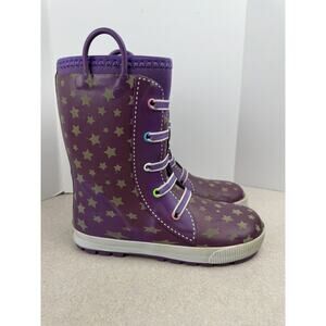 Western Chief Twinkle‎ Stars Girls Pull On Rain Boots Size 2/3